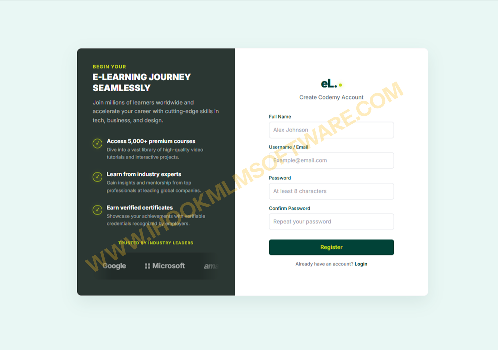 Create Account Preview